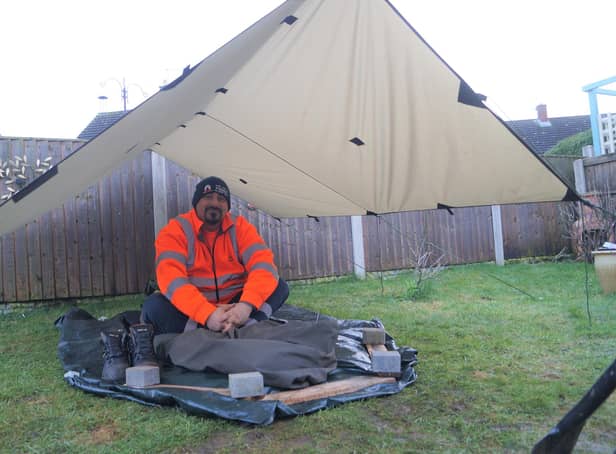 Bryan Pinto is sleeping exposed to the elements to support homeless veterans