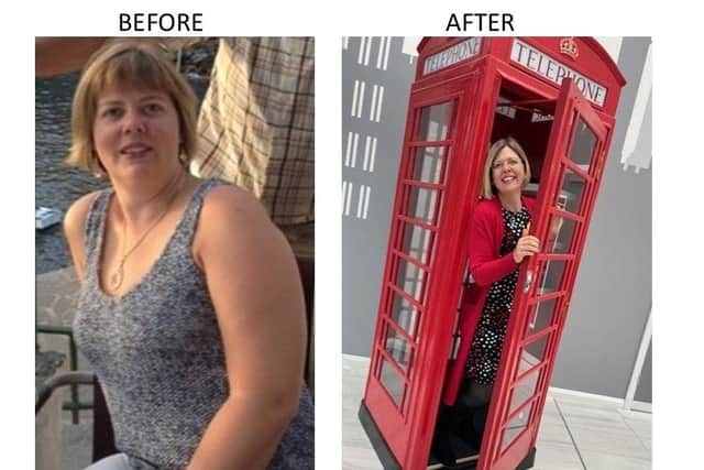 Team developer Claire Best before and after losing 3st with Slimming World