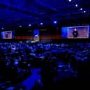 Day 3 of the BizX conference with Simon Squibb on stage