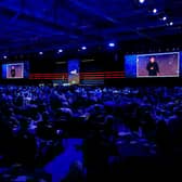 Day 3 of the BizX conference with Simon Squibb on stage