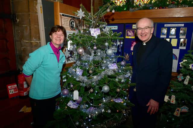 Linda Patrick and Rev Charles Patrick at Horncastle's Christmas Tree Festival. Photos: