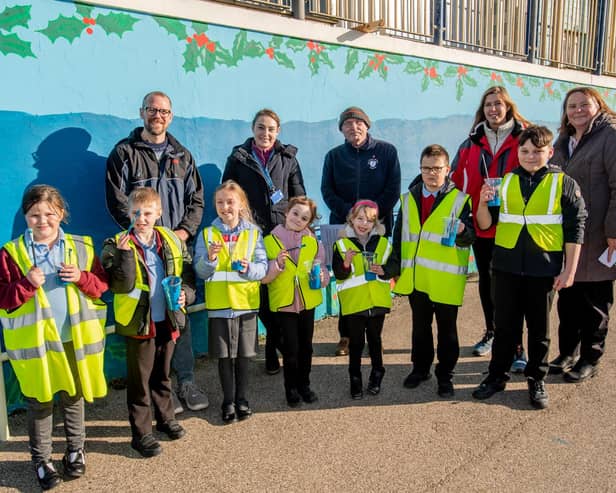 Pupils from Sutton on sea primary school painted the mural.