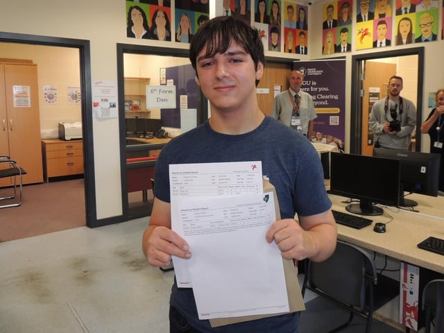 Frederick Davies got B grades in Biology, Maths and Physics and will go on to study physics at Lancaster University.