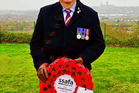 Jim Evans at the Remembrance Service at the International Bomber Command Centre (IBCC) in Lincoln.
