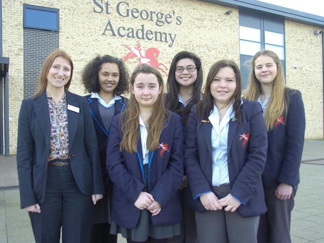 The Interact Club, based at the Ruskington site of St George’s Academy, following their nomination for two Sleaford Town Awards. The group were in the running for the Community and Young Sleafordian awards for working tirelessly for others. Pictured (from left) are Claire Adams, head of site, Emily Collins, 13, Jaymee Thompson, 13, Zoe O'Neill, 15, Lauren McGregor, 15, and Susannah Lee, 15.