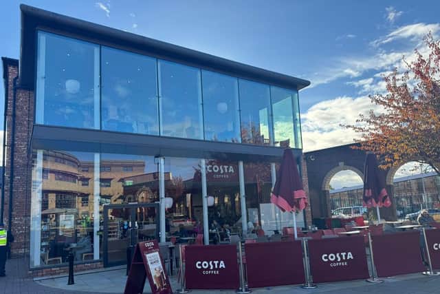 Costa Coffee at Marshall's Yard which has just undergone a smart new re-fit