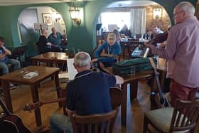 The end of week session at The Horseshoes, Silk Willoughby at last year's Sleaford Live Festival.