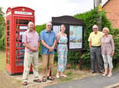 Claxby Launch: Pictured (from left): Brian Hunter, Chairman of Claxby Parish Council; David Beer, Clerk to Claxby Parish Council; Faye Pudney, Visitor Economy Officer, West Lindsey District Council; Paul Strong, Parish Councillor; Helen Wilson, Parish Councillor