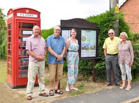Claxby Launch: Pictured (from left): Brian Hunter, Chairman of Claxby Parish Council; David Beer, Clerk to Claxby Parish Council; Faye Pudney, Visitor Economy Officer, West Lindsey District Council; Paul Strong, Parish Councillor; Helen Wilson, Parish Councillor
