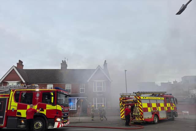 Fire crews at the scene in Lumley Avenue.