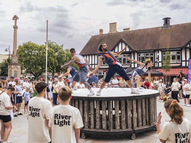 The Giant Wheel performance in the market Place by Autin Dance Theatre. Photo: Scott Salt