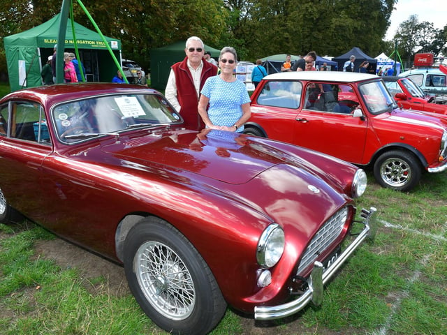Very shiny! Bill Lawis and Jenny Lawis of Caythorpe with their 1961 AC Aceca