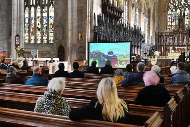 A screening of HM the Queen's funeral brought the community together at Boston Stump today.
