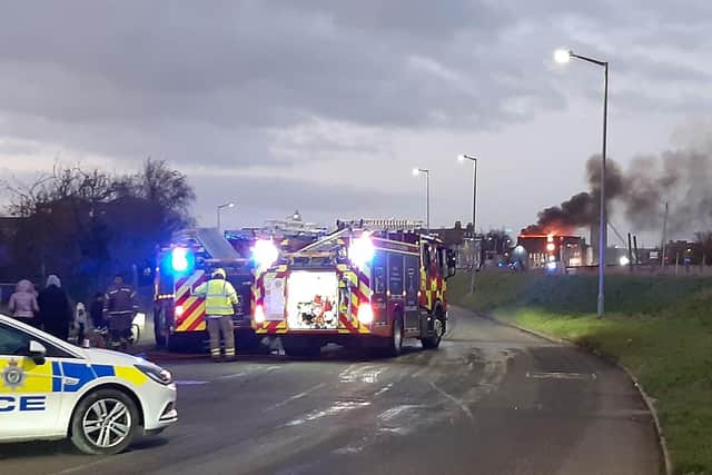 The road is blocked by emergency services due to the fire. Photo: David Seymour