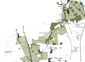 The layout of where the solar farm is proposed to be installed between Metheringham and Ashby de la Launde.