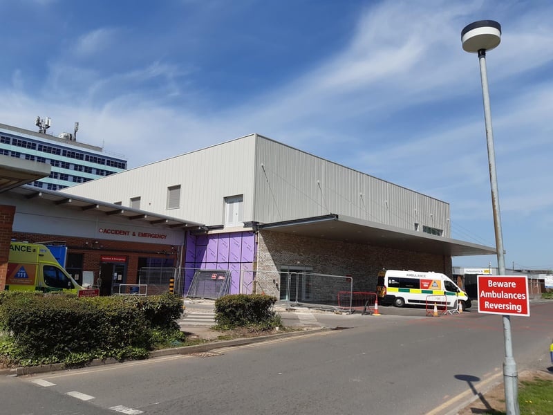 Phase one of the new emergency department at Boston's Pilgrim Hospital on the right, with the current department on the left.