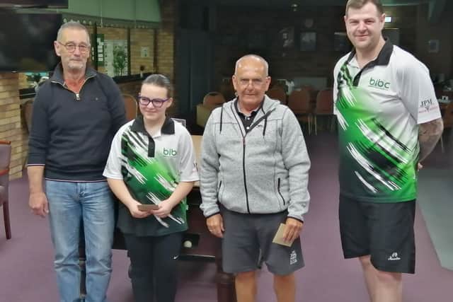 Runners-up, David Pegg, Bella Hoyles, organiser Mark Brown and skip Alex Tomlin