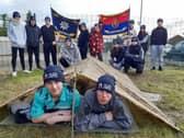 'We did it!': Skegness Army Cadets who slept out for the Royal British Legion's Great Tommy Sleep Out appeal raising money for homeless veterans.