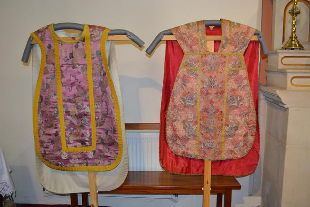 Some of the vestments on display at Holy Rood in Market Rasen