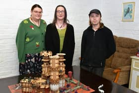 Emma Scoot and Jen Crowson pictured with Robin Alder of Holmwood farm. Photos: Mick Fox