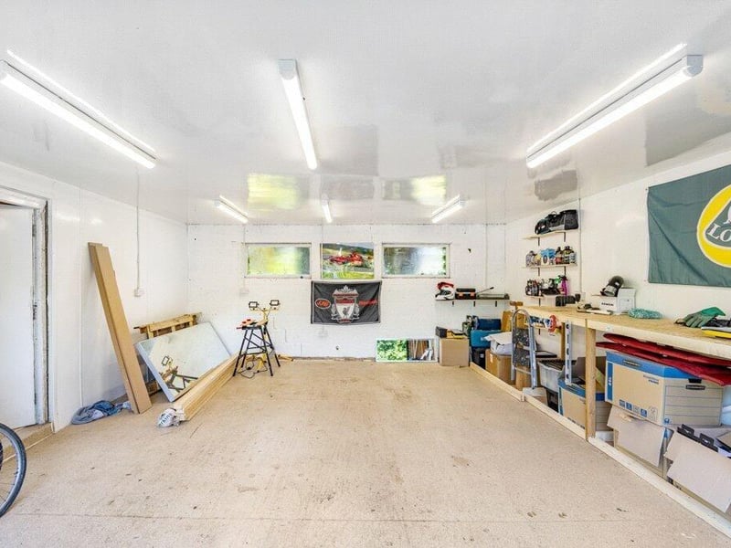 Inside the garage.