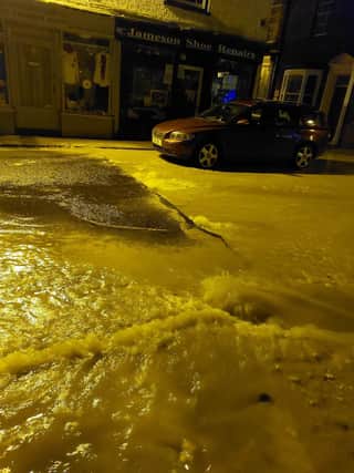 The burst water main on Eastgate, Louth. Photos: Gilli Ledgeway