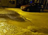 The burst water main on Eastgate, Louth. Photos: Gilli Ledgeway