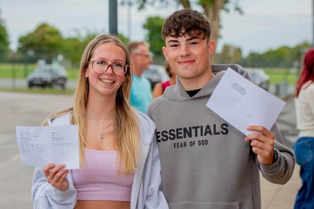 Elize Dawson and Callum Hill. A level results Queen Elizabeth Grammar School, Horncastle