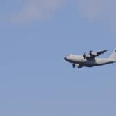 One of the RAF's Atlas C1 transport aircraft in the flypast over Sleaford.