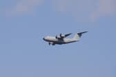 One of the RAF's Atlas C1 transport aircraft in the flypast over Sleaford.
