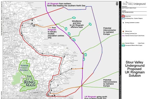 A diagram commissioned by Crown Estates to show what a grid without pylons could look like