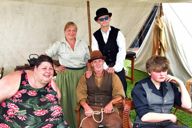 The Riddleston family get in character at Turkey Creek.