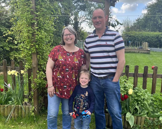 Charlotte with her husband Paul and Charlie, 4.