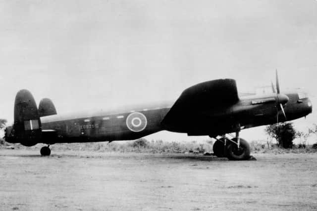 Modified Lancaster B.I, ED825/G, pictured with and without the special 'Upkeep' weapon designed by Barnes Wallis and used by 617 Squadron to attack dams in the Ruhr industrial heartland of Germany on 16/17 May 1943.