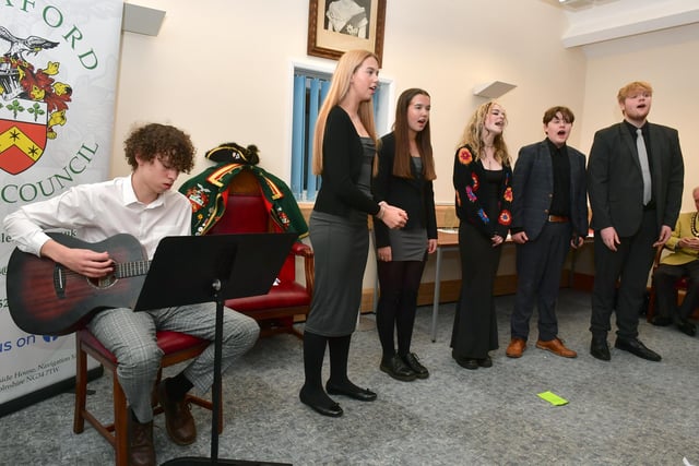 Musical performance by students of St George's Academy Harmony Group.