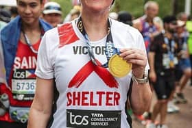 Victoria with her finishers medal
