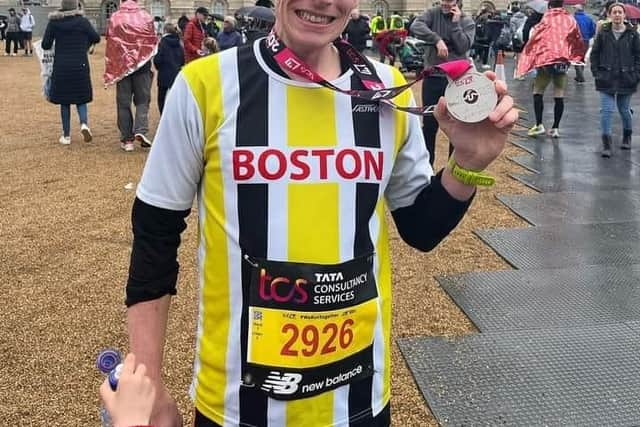 Boston runner Dan Clark at the London Marathon.