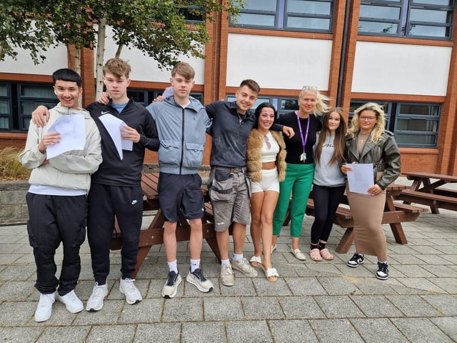 Mrs Sarah Ferrier, Senior Assistant Principal, with students at Skegness Academy