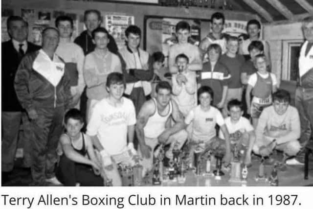 Members of Terry Allan's boxing club pictured in 1987.