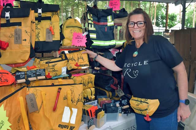 Rachel White from Lincoln with her recycled goods.