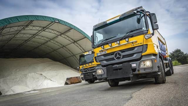 Lincolnshire County Council gritters at a salt depot. Credit: Lincolnshire County Council
