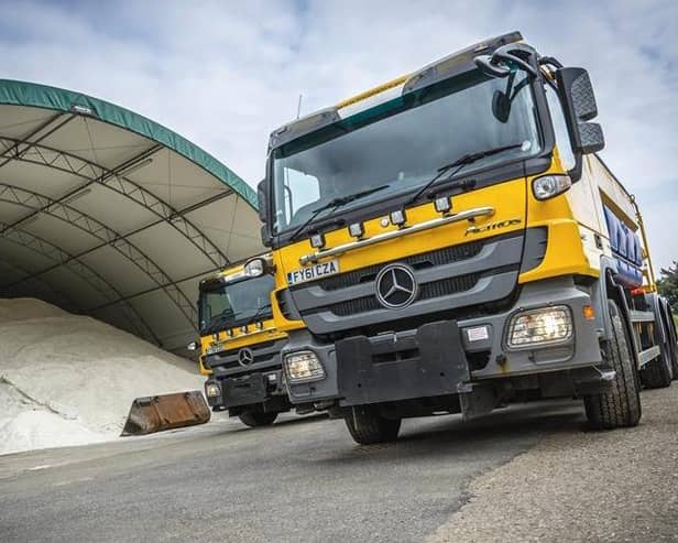 Lincolnshire County Council gritters at a salt depot. Credit: Lincolnshire County Council