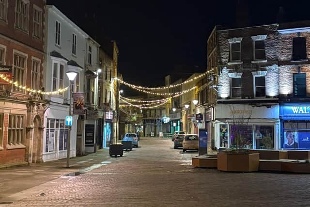 New festoon lighting has been installed in Gainsborough