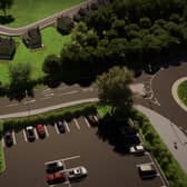 A still from the fly-through video of how the road improvements will look.