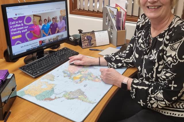 Skegness Day Centre manager Mandy Hayes with the new website.