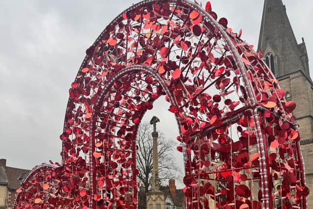 The love heart selfie seat in Sleaford's Market Place on Monday February 10. It will be in place until Monday February 24.