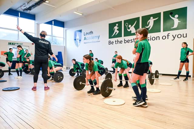 Year 9 students from Louth Academy take part in Strong Girls Squad workshop. Photo by Jon Corken