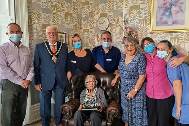 Mayor of Skegness Coun Tony Tye visited residents so the could sign the Book of Condolence for the late Queen Elizabeth 11.