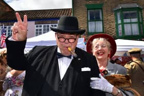 ‘Winston’  (Barry Noble) and Kath Ashington having a walk round.