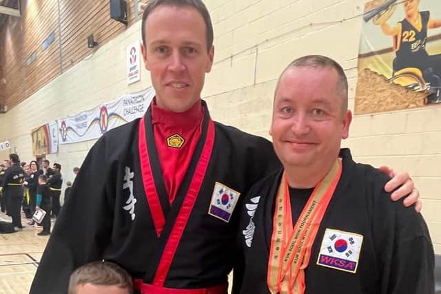 Medal haul for Sleaford Kuk Sool Won club, from left - Sebastian Evans, Keith Slack and Mike Evans.